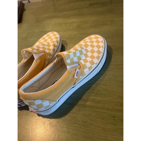 Vans Checkerboard Slip-On Shoes Size 7 Mens / 8.5 Womens Canvas Yellow - Picture 8 of 9